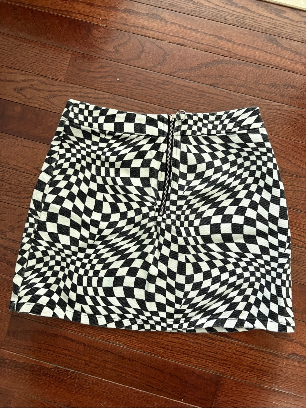 Elodie Black & White Optical Mini Skirt